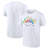 White Los Angeles Lakers Team Logo Pride T-Shirt | NBA