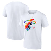 White Miami Heat Team Logo Pride T-Shirt | NBA