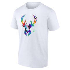 White Milwaukee Bucks Team Logo Pride T-Shirt | NBA