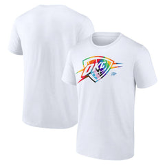 White Oklahoma City Thunder Team Logo Pride T-Shirt | NBA