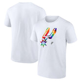 White San Antonio Spurs Team Logo Pride T-Shirt | NBA