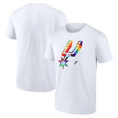 White San Antonio Spurs Team Logo Pride T-Shirt | NBA