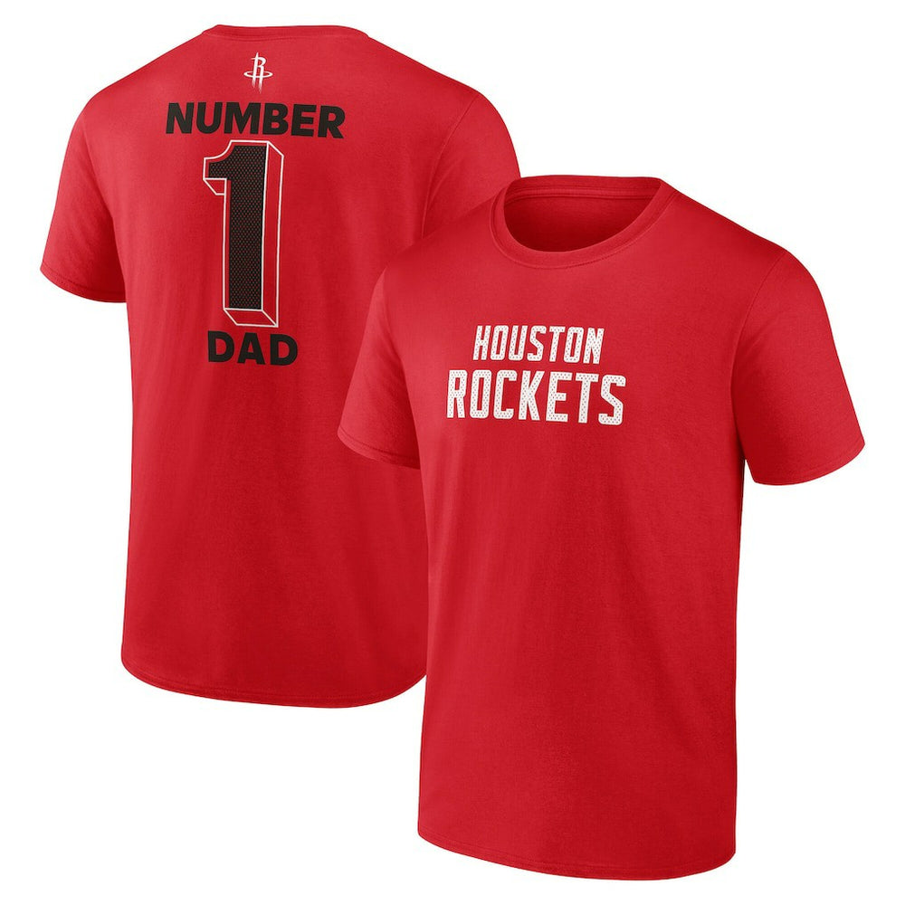 Red Houston Rockets #1 Dad Jersey T-Shirt | NBA