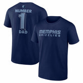 Navy Memphis Grizzlies #1 Dad Jersey T-Shirt | NBA