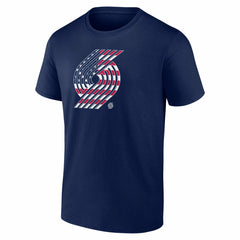Navy Portland Trail Blazers Flag Logo T-Shirt | NBA