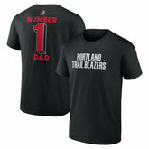 Black Portland Trail Blazers #1 Dad Jersey T-Shirt | NBA