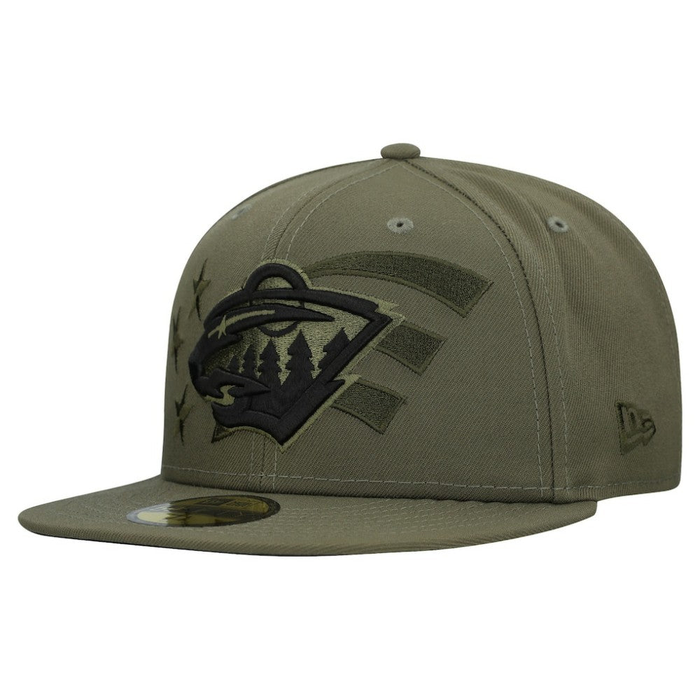 Minnesota Wild New Era Military Appreciation Flag 59FIFTY Fitted Hat - NHL Hats