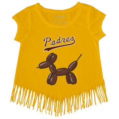 San Diego Padres Tiny Turnip Girls Youth Balloon Dog Fringe T-Shirt - MLB T-shirts
