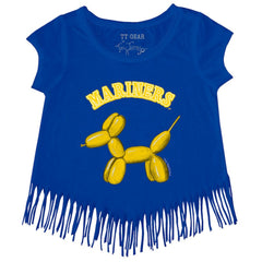 Seattle Mariners Tiny Turnip Girls Youth Balloon Dog Fringe T-Shirt - MLB T-shirts