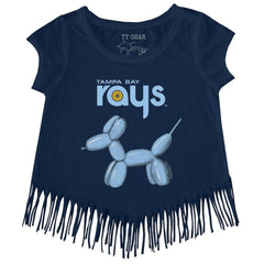 Tampa Bay Rays Tiny Turnip Girls Youth Balloon Dog Fringe T-Shirt - MLB T-shirts