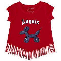 Los Angeles Angels Tiny Turnip Girls Youth Balloon Dog Fringe T-Shirt - MLB T-shirts