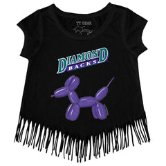 Arizona Diamondbacks Tiny Turnip Girls Youth Balloon Dog Fringe T-Shirt - MLB T-shirts