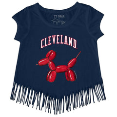 Cleveland Guardians Tiny Turnip Girls Youth Balloon Dog Fringe T-Shirt - MLB T-shirts