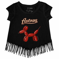 Houston Astros Tiny Turnip Girls Youth Balloon Dog Fringe T-Shirt - MLB T-shirts