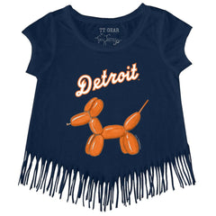 Detroit Tigers Tiny Turnip Girls Youth Balloon Dog Fringe T-Shirt - MLB T-shirts