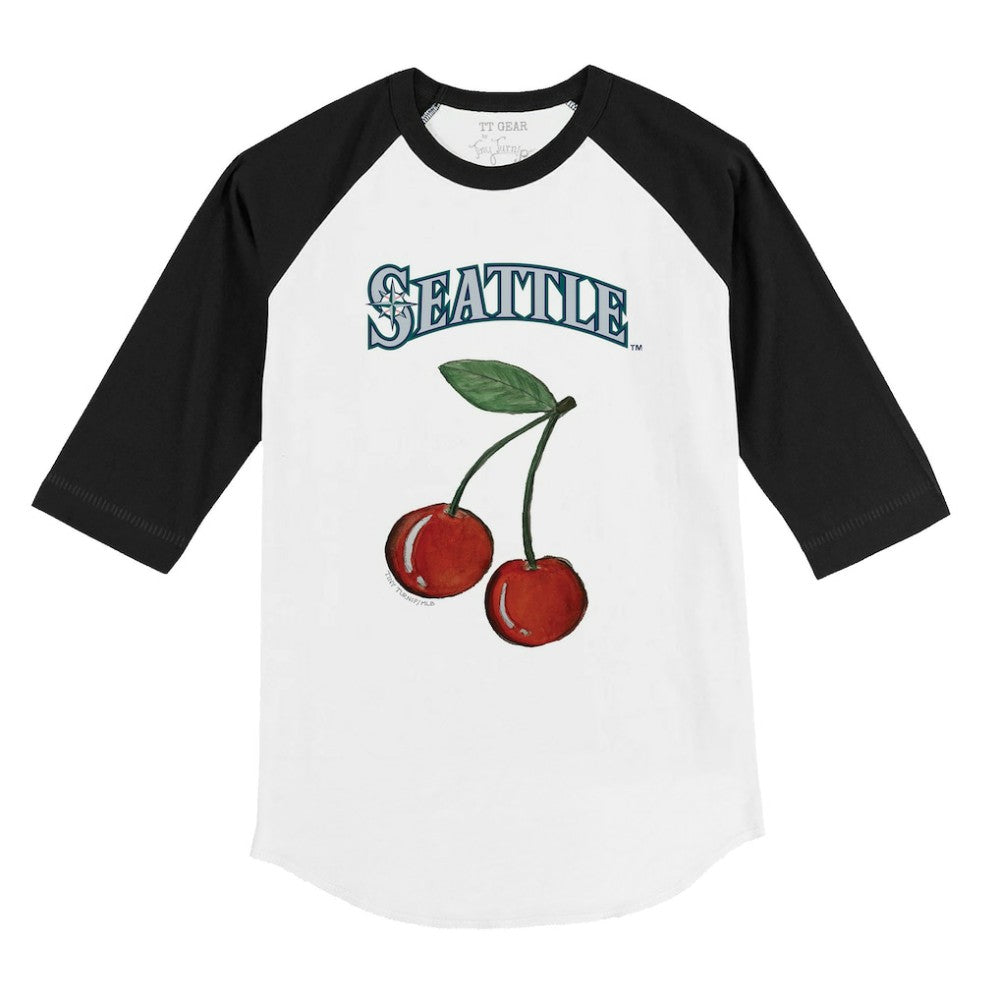 Seattle Mariners Tiny Turnip Youth Cherries 3/4-Sleeve Raglan Baseball T-Shirt - MLB T-shirts