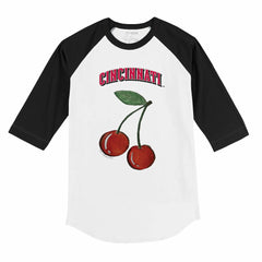 Cincinnati Reds Tiny Turnip Youth Cherries 3/4-Sleeve Raglan Baseball T-Shirt - MLB T-shirts