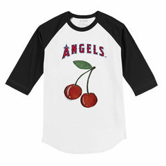 Los Angeles Angels Tiny Turnip Youth Cherries 3/4-Sleeve Raglan Baseball T-Shirt - MLB T-shirts