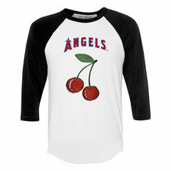 Los Angeles Angels Tiny Turnip Women's Cherries 3/4-Sleeve Raglan Baseball T-Shirt - MLB T-shirts