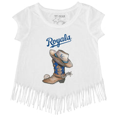 Kansas City Royals Tiny Turnip Girls Youth Cowboy Boot Fringe T-Shirt - MLB T-shirts