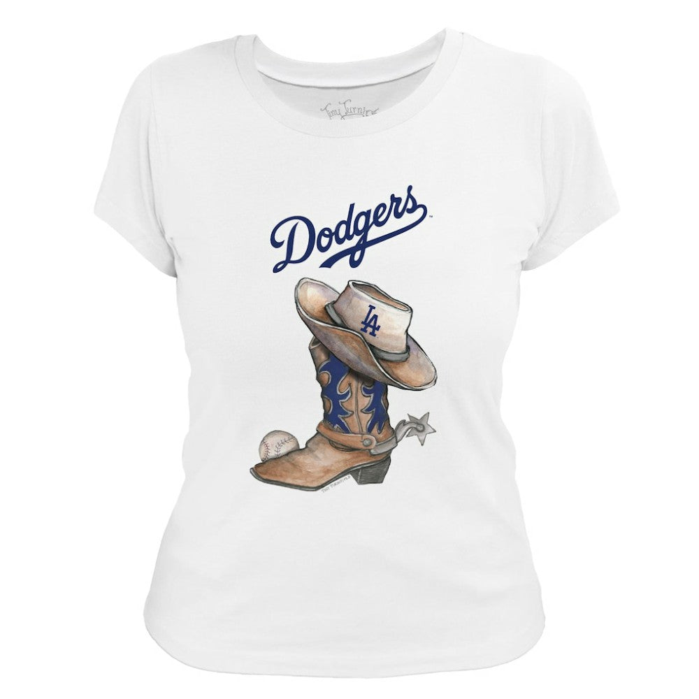 Los Angeles Dodgers Tiny Turnip Women's Cowboy Boot T-Shirt - MLB T-shirts