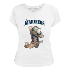 Seattle Mariners Tiny Turnip Women's Cowboy Boot T-Shirt - MLB T-shirts