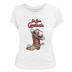 St. Louis Cardinals Tiny Turnip Women's Cowboy Boot T-Shirt - MLB T-shirts