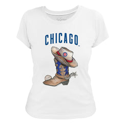 Chicago Cubs Tiny Turnip Women's Cowboy Boot T-Shirt - MLB T-shirts
