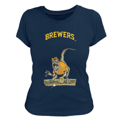 Milwaukee Brewers Tiny Turnip Women's Velociraptor T-Shirt - MLB T-shirts
