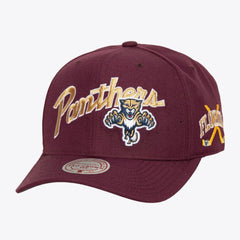 Florida Panthers Mitchell & Ness x Just Don Wave Script Pro Strapback Hat - NHL Hats