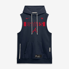 Atlanta Braves Nike Authentic Collection Standard Issue Dri-FIT Sleeveless Hoodie - MLB Hoodies