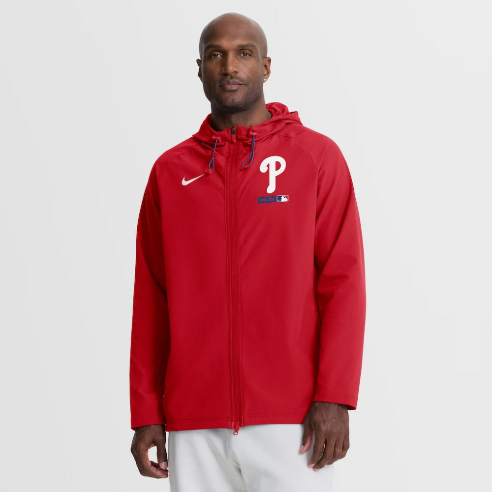 Philadelphia Phillies Nike Authentic Collection Raglan Therma-FIT Full-Zip Hooded Jacket - MLB Jackets