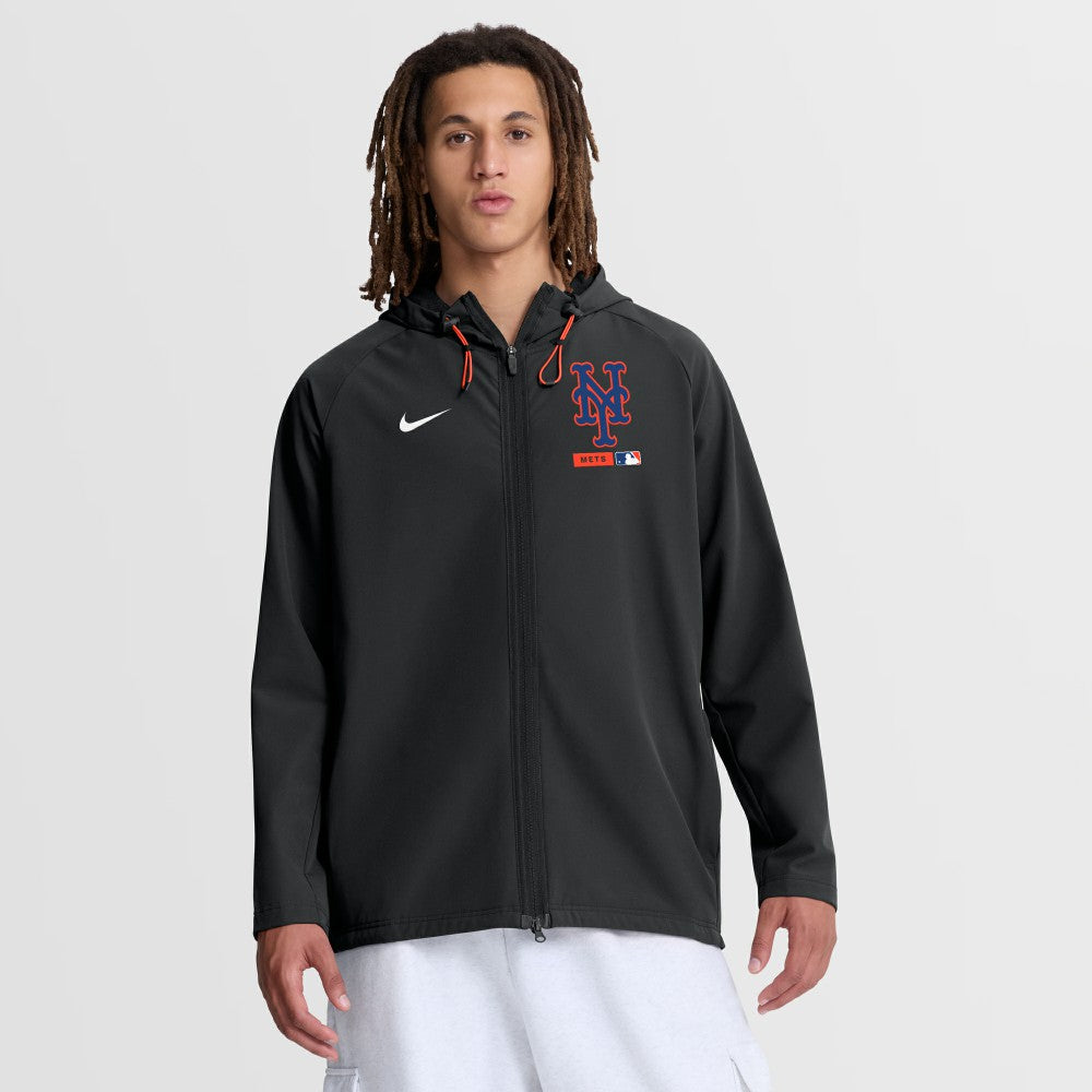 New York Mets Nike Authentic Collection Raglan Therma-FIT Full-Zip Hooded Jacket - MLB Jackets