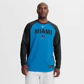 Miami Marlins Nike Authentic Collection Raglan Dri-FIT Sweatshirt - MLB Sweatshirts