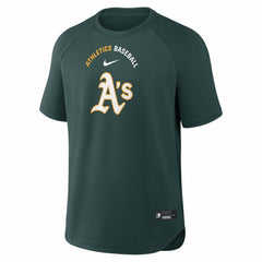 Athletics Nike Authentic Collection Batting Practice Pre-Game Raglan Dri-FIT Top - MLB Tops