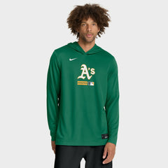 Athletics Nike Authentic Collection Dri-FIT Long Sleeve Hooded T-Shirt - MLB T-shirts