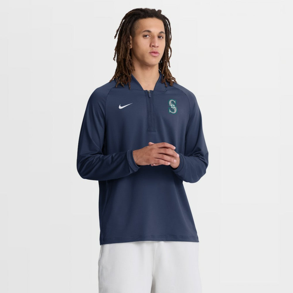 Seattle Mariners Nike Authentic Collection Dri-FIT Raglan Half-Zip Pullover - MLB Pullover