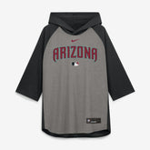 Arizona Diamondbacks Nike Authentic Collection Flux Dri-FIT Raglan 3/4-Sleeve Hooded T-Shirt - MLB T-shirts