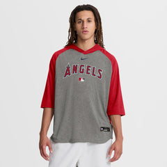Los Angeles Angels Nike Authentic Collection Flux Dri-FIT Raglan 3/4-Sleeve Hooded T-Shirt - MLB T-shirts