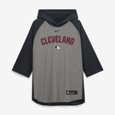 Cleveland Guardians Nike Authentic Collection Flux Dri-FIT Raglan 3/4-Sleeve Hooded T-Shirt - MLB T-shirts