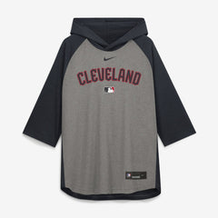 Cleveland Guardians Nike Authentic Collection Flux Dri-FIT Raglan 3/4-Sleeve Hooded T-Shirt - MLB T-shirts