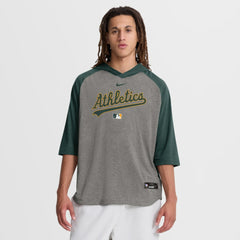 Athletics Nike Authentic Collection Flux Dri-FIT Raglan 3/4-Sleeve Hooded T-Shirt - MLB T-shirts