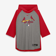 St. Louis Cardinals Nike Authentic Collection Flux Dri-FIT Raglan 3/4-Sleeve Hooded T-Shirt - MLB T-shirts