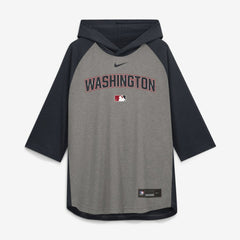 Washington Nationals Nike Authentic Collection Flux Dri-FIT Raglan 3/4-Sleeve Hooded T-Shirt - MLB T-shirts