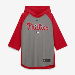 Philadelphia Phillies Nike Authentic Collection Flux Dri-FIT Raglan 3/4-Sleeve Hooded T-Shirt - MLB T-shirts