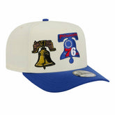 Cream Philadelphia 76ers Illustrated Mascot 2-Toned Pre-Curved A-Frame 9FIFTY Adjustable Hat | NBA