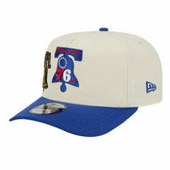 Cream Philadelphia 76ers Illustrated Mascot 2-Toned Pre-Curved A-Frame 9FIFTY Adjustable Hat | NBA