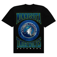 Black Minnesota Timberwolves Authmade Vintage Metal Premium Heavyweight T-Shirt | NBA