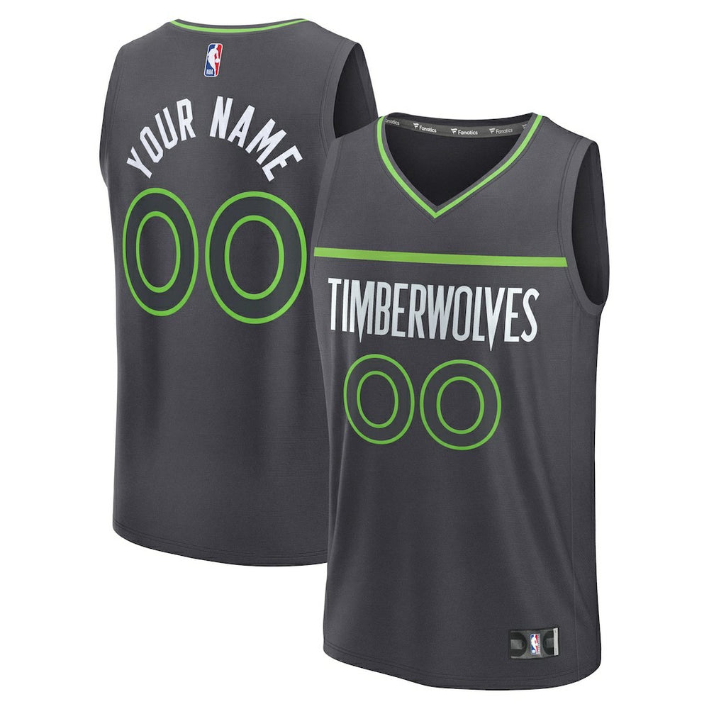 Anthracite Minnesota Timberwolves Fastbreak Custom Jersey | NBA