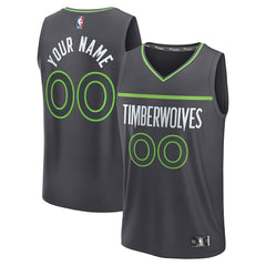 Anthracite Minnesota Timberwolves Fastbreak Custom Jersey | NBA